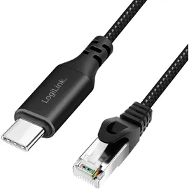 Logilink CU0416 - aktives USB 3.2 (Typ-C) zu Netzwerk (RJ45) Anschlusskabel - 1Gbps, 10 m