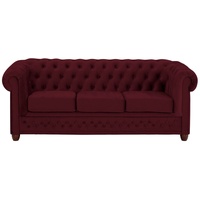 Home Affaire Chesterfield-Sofa »New Castle«, mit hochwertiger Knopfheftung in Chesterfield-Design, B/T/H: 2038672 rot