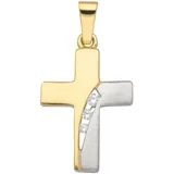 Kettenanhänger ADELIA ́S "Kreuzanhänger 333 Gold ( 8K ) mit Zirkonia", silber, Schmuckanhänger, Damen, mit Zirkonia, Gold, Kettenanhänger, Goldanhänger Kreuz