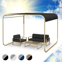 Blumfeldt Pergola, Metall Pavillon mit Polyester Schiebedach und Seiten, Sonnensegel mit Gestell, Überdachung Freistehend, Sonnenschutz für Garte...