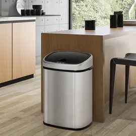Homcom Mülleimer 48 l Silber