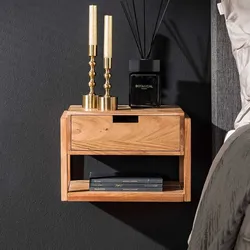 Nachttisch Kommode hängend aus Akazie Massivholz 39 cm breit