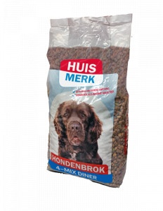 Huismerk Hondenbrok 4-Mix Diner  2 x 10 kg