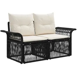 vidaXL Garten-Sofa 2-Sitzanzahl Schwarz
