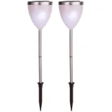 Best Season LED-Solar-Pathlights 2-er Set 46 x 10 cm, silber