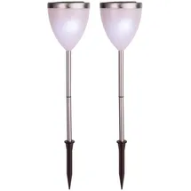 Best Season LED-Solar-Pathlights 2-er Set 46 x 10 cm, silber