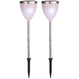 Best Season LED-Solar-Pathlights 2-er Set 46 x 10 cm, silber