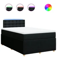 VidaXL Boxspringbett mit Matratze Schwarz 120x200 cm Stoff