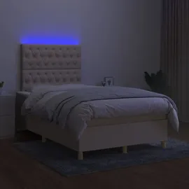 vidaXL Boxspringbett 120 x 200 cm H1 Creme