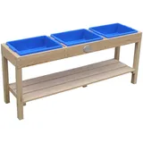 AXI Sand und Wassertisch mit 3 Behältern Naturbraun Behälter Blau