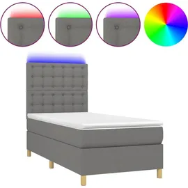 vidaXL Boxspringbett 100 x 200 cm Dunkelgrau