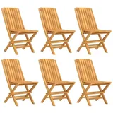 vidaXL Gartenstühle 6 Stk. Klappbar 47x47x89 cm Massivholz Teak