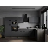 Respekta Winkelküche L-Form 340 cm grau