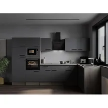 Respekta Winkelküche L-Form 340 cm grau