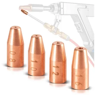 STAHLWERK Drahtführungsdüsen 4er Set 0,8/1,0/1,2/1,6 mm für Laser Schweißgeräte