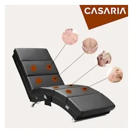 CASARIA Relaxliege London Massage Kunstleder Schwarz