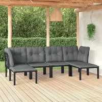 Faroom 6-TLG Balkonlounge Alu Garten Lounge Set Gartenmöbel Klein Balkonmöbel Sofagarnitur Balkon Gartenlounge Loungemöbel Gartensofa Balkon Sofa Rattan Ecklounge Schwarz#4