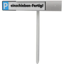 Reinkedesign Parkplatz Schilder-Halterung zum Einschieben V2A Edelstahl mit Erdspieß | Einfache Montage | Witterungsbeständig | Made in Germany | Inkl. Montagezubehör