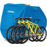 Favoto Fahrradabdeckung Fahrrad Abdeckplane Wasserdicht für 2-3 Fahrräder 210T Oxford-Gewebe Fahrradgarage Fahrrad Plane Schutzhülle Abdeckhaube mit Beutel 200 x 105x 110CM Blau