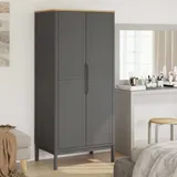 vidaXL Kleiderschrank FLORO Grau 77x53x171 cm Massivholz Kiefer