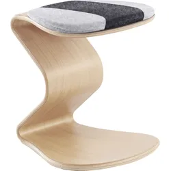Sitzhocker MAYER SITZMÖBEL "1115", grau (dunkelgrau), B:30cm H:39cm T:33cm, 100% reine Schurwolle, Hocker, NEST NATURE Hocker small mit flachem Kokos-Sitzpolster 1115
