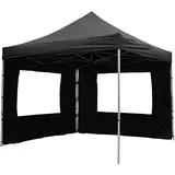 Nexos Faltpavillon 3,00 x 3,00 m inkl. 2 Seitenteile schwarz