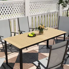 Outsunny Gartentisch 175 x 78 x 75 cm Schwarz/Gelb