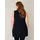 Base Level Curvy "ABBIGALE", Damen, Gr. 44, blau (navy schwarz blau), Jersey, Obermaterial: 94% Viskose, 6% Elasthan, unifarben, Basic, figurumspielend hüftbedeckend, Rundhals, Shirts Longshirt, ärmellos, seitlich geschlitzt