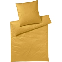 Bettwäsche Pure & Simple Uni in Gr. 135x200, 155x220 oder 200x200 cm, Yes for Bed, Mako-Satin, 2 teilig, Bettwäsche aus Baumwolle, zeitlose Bettwäsche mit seidigem Glanz gelb 1 St. x 135 cm x 200 cm