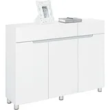 Xora Schuhschrank, Grau, Weiß, Metall, 9 Fächer, 2 Schublade(n) Schubladen, 120x89x31 cm, Typenauswahl, Garderobe, Schuhaufbewahrung, Schuhschränke