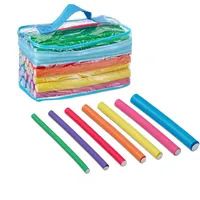 Relaxdays Lockenwickler, Set mit Tasche, Papilottenwickler, Locken ohne Hitze, Lange & Kurze Haare, bunt