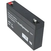 Multipower MP7-6 Blei Akku 6 Volt, 7000mAh mit Faston 4,8mm, 151x34x94mm