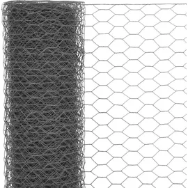 vidaXL Drahtzaun 25 x 0,5 m Grau/Stahl