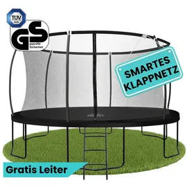 Zero Gravity Ultima 4 Gartentrampolin Ø 366 cm, mit Leiter, und Bodenanker-Set schwarz 366 cm