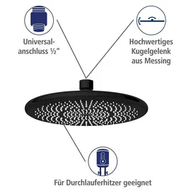 Wenko Duschsystem Watersaving Schwarz 75-120 cm