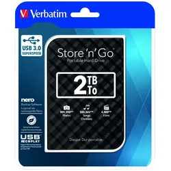 1St. VERBATIM FESTPLATTE 2TB USB 3 Festplatte 2TB USB 3.0 6.35cm 2.5 sw