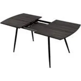 TalleR Esstisch Sabina ausziehbar 140-180 x 80 cm 6-10 Personen Küchentisch mit Metallgestell für Küche, Esszimmer Holz Optik,Farbe:Dunkelgrau - Dunkelgrau
