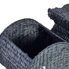 Beliani Aufbewahrungskorb Wal ORANIA Geflecht 1 x 1 x 1 cm schwarz