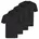 4er Pack Basic Kurzarm V-Ausschnitt Baumwolle uni Schwarz 4XL