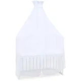 babybay Moskitoschutz und Himmel Piqué mit Band passend für alle Modelle bis 96 cm Länge, weiß Sternemix Sand/azurblau