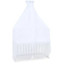 babybay Moskitoschutz und Himmel Piqué mit Band passend für alle Modelle bis 96 cm Länge, weiß Sternemix Sand/azurblau