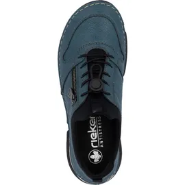 Rieker Damen Sportlicher Schnürer Slipper, Blau, 38 EU