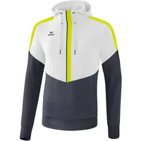 Erima Squad Hoodie white/slate grey/bio lime M