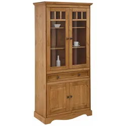 Vitrine HOME AFFAIRE "Melissa", beige (natur gebeizt, gewachst), Schränke, Höhe 190 cm