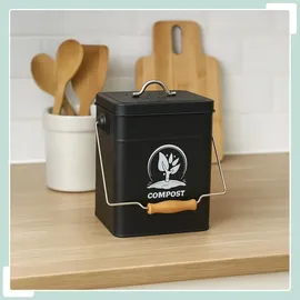 Relaxdays Komposteimer 6 l Schwarz