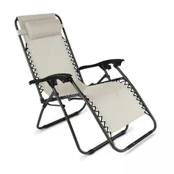 Oviala Business 2er-Set Lounge-Sessel aus taupefarbenem Stahl