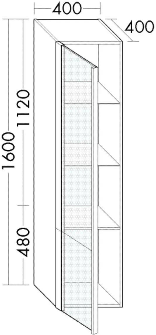 Burgbad Hochschrank Lavo 2.0 1600x400x400 Eisblau Softmatt, HSNN040LF5046 HSNN040LF5046