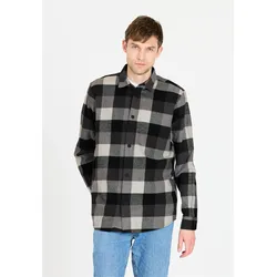 Fleeceshirt WHISTLER "Riglet", Herren, Gr. L, schwarz, 100% Baumwolle, kariert, casual, ohne Ausschnitt, Langarm, Shirts, Aus reiner Baumwolle