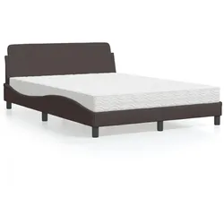 Bett mit Matratze – Dunkelbraun, 120x200 cm – Stilvoller Komfort für erholsamen Schlaf