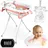 Ricokids Baby Badewanne Babywanne mit Gestell, Thermometer und Badekissen - Faltbar Leicht Rutschfest - weiß rosa